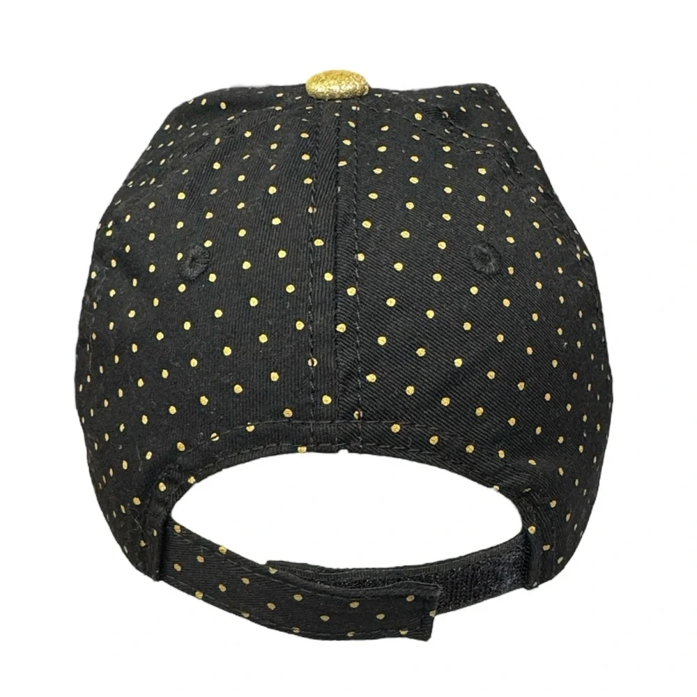 Star Wars Black & Gold Polka Dot Glitter Logo Youth Adjustable Strapback Hat Cap